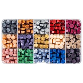 15Colors Wax Seal Beads, 375PCS Sealing Wax for Stamp Letter Envelope Wedding Invitation
