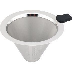 Pour Over Coffee Dripper, Paperless Reusable Coffee Filter, Pour Over Coffee Maker for Single Cup Brew, Double Mesh Design (1-2 Cup)