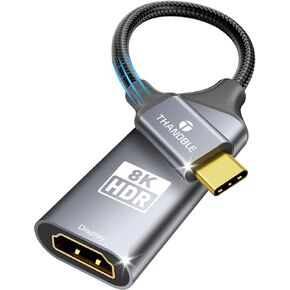 محول USB C إلى HDMI 2.1 ، دعم 8K@60Hz و 4K 120Hz ، HDR Dynamic ، Thunderbolt 3/4/5 ، USB 4 Port ، Type C to HDMI Adapter لـ MacBook Pro/Air ، XPS ، ThinkPad ، iPhone 15/16 Series