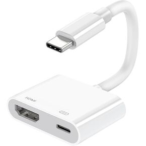 USB C to HDMI Adapter, Type C to 4K HDMI Adapter to TV with PD USB-C Digital AV Converter Plug & Play for MacBook Pro/air, iPad Pro/air/mini, iPhone 15/16/Pro Max, Tablets, S23, XPS 17, Surface Book 3