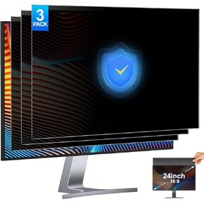 [3-Pack 24 Inch Privacy Screen for Monitor Computer Screen Privacy Filter for 16:9 Widescreen Monitor Desktop PC Anti-Glare Protector and Blue Light UV-Blocking