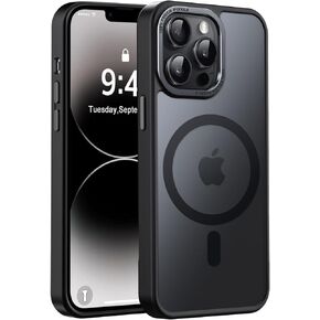 Designed for iPhone 16 Pro Max Case with Magnetic [13 FT Military Drop Protection] [Compatible with Magsafe] Slim Translucent Matte Shockproof with Anti-Fingerprint Phone Case, Hot Pink
