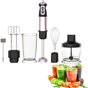 Mymersion Blender Handheld ، 6 in 1hand Blender 600W 12 SPEED MODE MODE FESTER HAND STALL مع عصا تقطعت بالقلق التي تقطعت بهم السبل لقياس كوب مزدوج egger