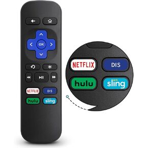 Replacement Remote for Roku Box,for Roku Express, Premiere, 1, 2, 3, 4 (HD, LT, XS, XD) - NOT for Roku Stick, TV or Game
