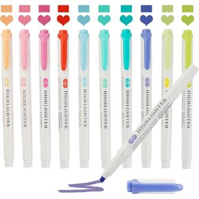 25 Highlighters, Pastel Highlighter Assorted Colors Markers Dual Tip Real Mild Highlighter Markers Chisel and Fine Tips for Coloring, Underlining, Highlighting