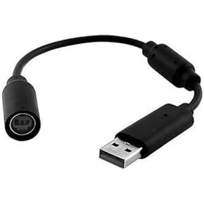 Black USB Breakaway PC Cable Cord Adapter Converter for Xbox 360 Controller, for Xbox 360 Cables, Cables Adapters Accessories