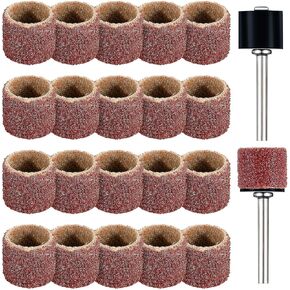 22 Pet Nail Grinder Replacement Kit with Grit Sanding Bands Pet Smoother Claw Care Black Grinding Drums Dog Nail Grinder Replacement Dog Claw Grooming Supplies(1/2 Inch 120 Grit)