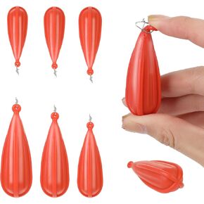 6pcs Fishing Practice Plugs, 6 Sizes Bait Casting Practice Plug Soft PVC Bait Casting Plug Practice Plugs Weight Casting Plug for Kids Improving Casting Skills, Orange