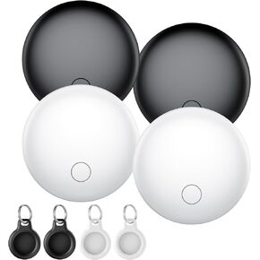 Air Tags Tracker 4-Pack, Item Finders Work for Apple Find My APP(iOS Only) Tracker Tags for Keys, Luggage, Backpack etc,Replaceable Battery Last 1 Year, IP67 Waterproof Smart Tag with Holder Keychain
