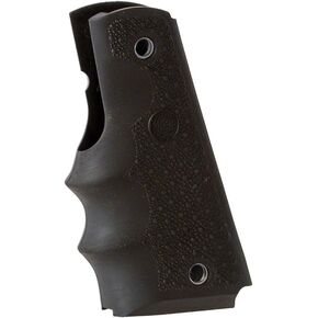 Hogue OverMolded Rubber Grip for 1911 Government Model with Finger Grooves, Black - 45000