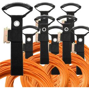 8 Pack Extension Cord Organizer Black E Track Accessories 16" Etrack Extension Cord Strap Holder Heavy Duty Air Hose Straps Storage Straps Rope, Cable, Cord Hangers for Wall E-Track Management