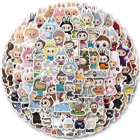 100pcs Labubu Cartoon Stickers GMVAESKY for Water Bottle Luggage, Motorcycle, Skateboard Helmet, Refrigerator, Bicycle Sticker