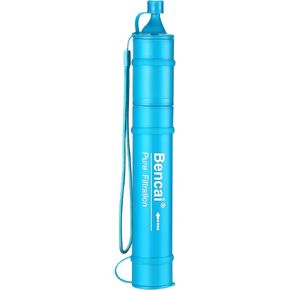Detachable Water Filter Straw - Backwashable, Portable Water Purifier for Camping, Hiking, Survival & Emergencies, Built-in Compass, 2-Pack