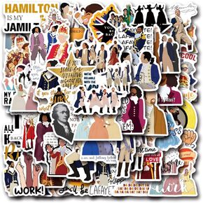 55PCS Hamiltons Merch Stickers, Cute Cartoon Aesthetic Vinyl Musicals Gifts Waterproof Decals for Laptop Bumper Skateboard Water Bottles Phone
