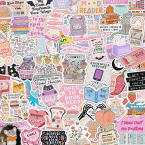 216 PCS Book Stickers for Kindle, Holographic Spicy Romance Booktok Sticker Pack Reading Vinyl Decals for Laptop Water Bottles Journal Bookish Waterproof