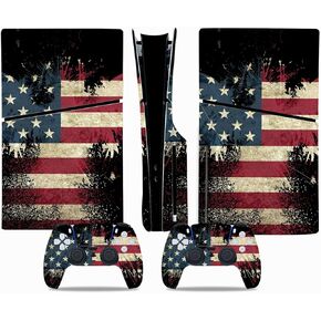 Skin Sticker Compatible with PS5 Slim Console, Protective Vinyl Decal Cover Wrap for Disc Edition Controller