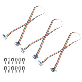 MECCANIXITY 3 Pcs IDC Rainbow Wire Flat Ribbon Cable DB15 Male to DB15 Female 19.7 Inch Length 2.54mm Pitch Breadboard Jumper Wires for Electronic Projects