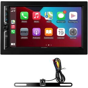 Jensen CAR723W-CAM 7" Double-DIN Digital Multimedia Receiver with License Plate Style Backup Camera