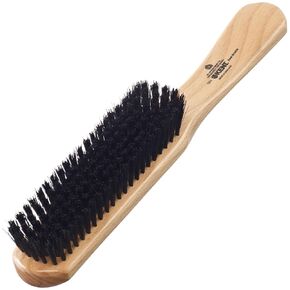 Kent CS1B Clothes Brush, Fabric Lint Remover for Cotton, Wool, Suede and Silk, Pure Black Bristles Handcrafted Two Tone Cherrywood Veneer Remover for Dust, Fluff and pet Hair. Made in England