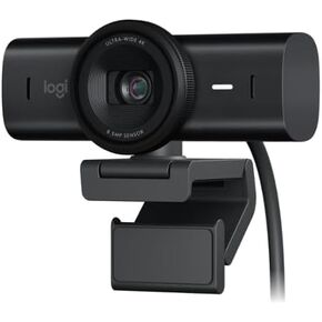 Logitech MX Brio Ultra HD 4K دفق كاميرا ويب ، 1080 بكسل في 60 إطارًا في الثانية ، وغطاء USB -C ، وغطاء كاميرا الويب ، يعمل مع فرق Microsoft ، Zoom ، Google Meet - Black (متجدد)