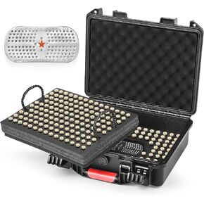 260 Rounds 45acp/.40 S&W Ammo Storage Case, Waterproof/Lockable/Travel/Hard ammo box, Bullet Safe Storage Box for 10mm Auto/.40 S&W/.40 Super
