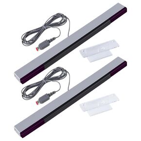 Aokin Sensor Bar for Wii, Replacement Wired Infrared Ray Sensor Bar for Nintendo Wii and Wii U Console, Includes Clear Stand, 2 Pcs