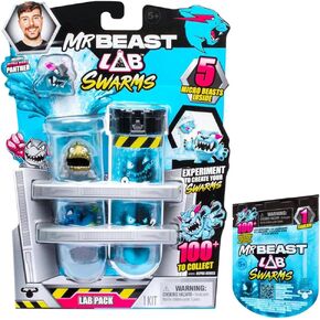 Mr. Beast Lab Swarms Test Tube 2 Pack, 1 inch Themed Swarms Collectible with Swarms Mr. Beast Lab La Mystery 1 Inch Figure Single Pack, 1 Pack