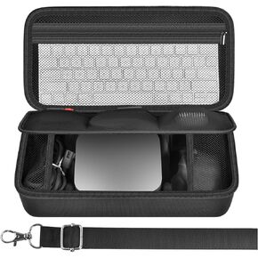 Case Compatible with Apple 2024 Mac Mini M4/ M4 Pro Chip Desktop Computer, Hard Electronics Organizer Fits for Keyboard, Magic Mouse, Charger and Accessories (Box Only)-Black