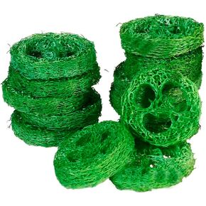 12 Pcs Fruit Flavored Loofah Slices Rabbit Chew Toys Bunny Chew Toys Guinea Pig Chew Toys Hamster Chew Toys Small Pet Chews Bunny Toys for Teeth Rabbit Toys (Strawberry Flavor)