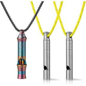 TISUR Colorful Titanium Whistles+2pcs Gray Whistles