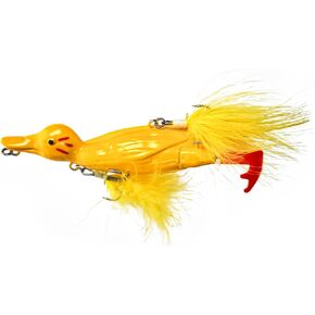 Duck Lures for Bass Fishing, Realistic Topwater Baby Duckling Baits Floating Artificial Hard Swimbaits for Pike Musky Catfish Freshwater Saltwater Fishing, 4.8 inch