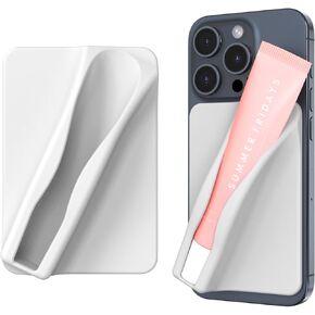 DOB SECHS Large Silicone Lip Holder Compatible with Summer Fridays, Tower 28, Laneige Lipstick Lip Glaze Phone Case Back Stick On Holder for iPhone and Android Smartphones,Grey
