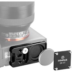 FANAUE Quick Release Plate for AirTag, Mount Plate for ARCA with 1/4"-20 Screw,Compatible with Canon Sony Nikon Fujifilm and More Camera, for AirTag Hidden-in Base Plate - QR-01