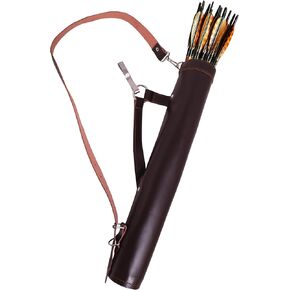 Traditional Archery Quivers for Hunting- Back/Hip/Side Quiver for Arrows- Traditional Shoulder Back Archery Products for Archery & Hunting Sports, brown