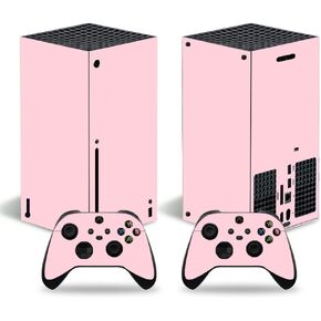Skin Sticker for Xbox Series X, Video Game Protective Vinyl Decal Wrap Cover Compatible with Console and Controller (Pink)