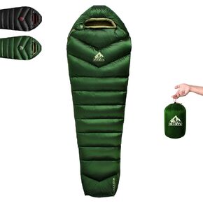 Down Sleeping Bag 620FP,3 Season Ultralight Sleeping Bag for Adults & Teens, Lightweight, Compact for Hiking, Camping & Backpacking