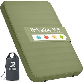 4" Thick Self-Inflating Camping Pad, Camping Sleeping Pads with Solid Foam, Sleeping Pad with Pump Sack, Compact Double Camping Sleep Bed for Tent, Car, Truck or Van (Double)