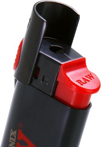 RAW Phoenix Black Classic Lighter - Refillable with Built-in Poker - Sleek, Durable & Wind-Resistant + Exclusive for ESD Mini Black Rolling Tray Keychain - No Gas Included in Saudi Arabia