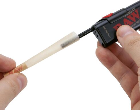 RAW Phoenix Black Classic Lighter - Refillable with Built-in Poker - Sleek, Durable & Wind-Resistant + Exclusive for ESD Mini Black Rolling Tray Keychain - No Gas Included in Saudi Arabia