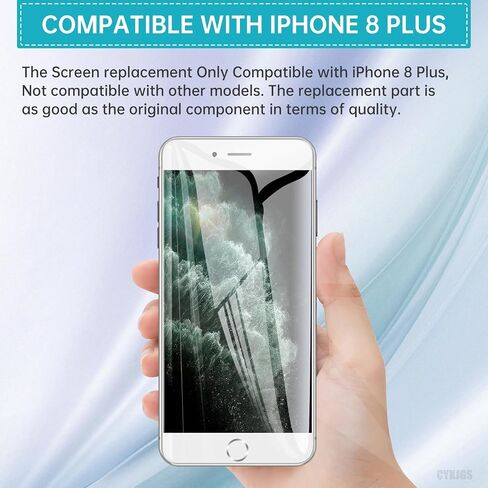 لاستبدال شاشة iPhone 8 Plus مع زر الإصلاح السوداء السوداء 3D Touch LCD Displayed Full Assembly Front Camera Ear Sequer Sensor Fix Tool 8Plus 5.5 "A1864 A1897 A1898 in Kuwait