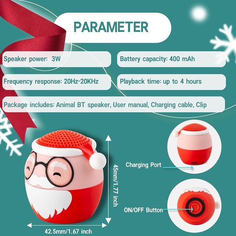 1.77 Inch Portable Mini Bluetooth Speaker Wireless with Lanyard, Cute Dog Style Bluetooth 5.0 for Phone PC Android Home Indoor Outdoor in Saudi Arabia