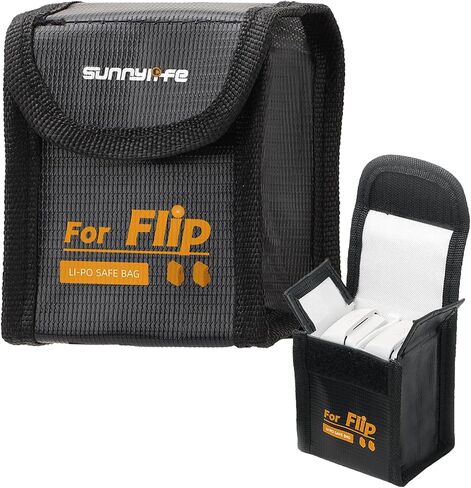 for DJI Flip Battery Safe Bag, Fireproof Explosion-Proof Lipo Batteries Protector Storage Case for DJI Flip Accessories (Large (for 3pcs batteries)) in Kuwait