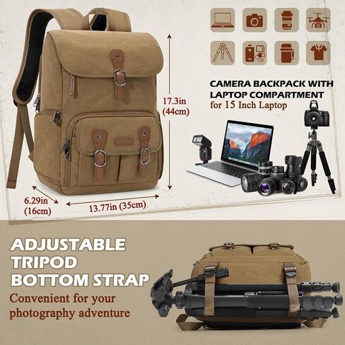 حقيبة كاميرا DSLR/SLR RAKERMORE DSLR/SLR للمصورين ، حقائب الظهر التصوير الفوتوغرافي مع غطاء المطر و 15 بوصة مقصورة محمول مضادة للسرقة حزمة الكاميرا الخلفية ، الأسود in Kuwait