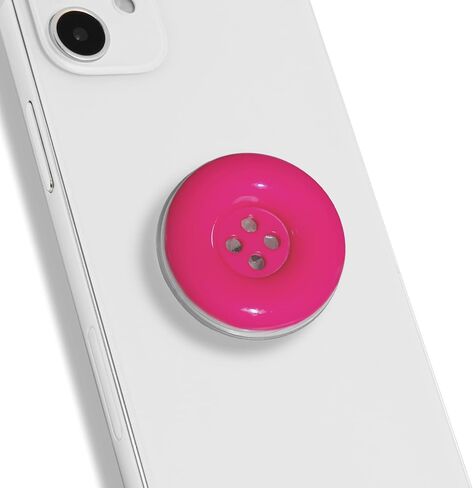 Solid Color Button Phone Grip – Minimalist Design, Durable and Lightweight, Grip and Stand for Smartphones (Black, Magnetic Type) in Saudi Arabia