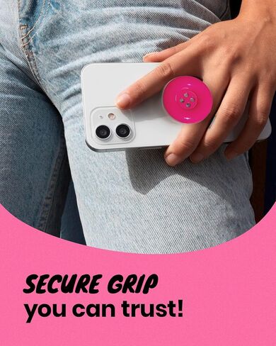 Solid Color Button Phone Grip – Minimalist Design, Durable and Lightweight, Grip and Stand for Smartphones (Black, Magnetic Type) in Saudi Arabia