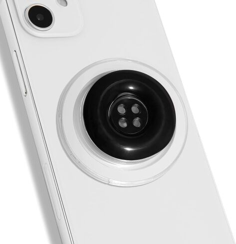 Solid Color Button Phone Grip – Minimalist Design, Durable and Lightweight, Grip and Stand for Smartphones (Black, Magnetic Type) in Saudi Arabia