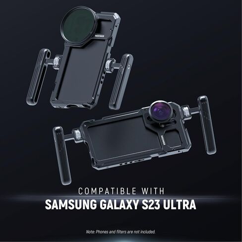 NEEWER Galaxy S23 Ultra Phone Cage Video Rig with Dual Side Handles, 67mm Threaded Filter Adapter, 17mm & M Mount Lens Backplates, Phone Stabilizer for Video Recording Filmmaking, PA021+PA033 in Saudi Arabia