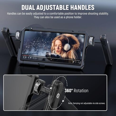 NEEWER Galaxy S23 Ultra Phone Cage Video Rig with Dual Side Handles, 67mm Threaded Filter Adapter, 17mm & M Mount Lens Backplates, Phone Stabilizer for Video Recording Filmmaking, PA021+PA033 in Saudi Arabia