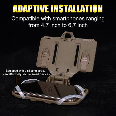 Tactical Plate Carrier Vest Attachments Universal Phone Chest Mount for Screen Size 4.7"-6.7" Molle Foldable Navigation Phone Holder Board in Kuwait