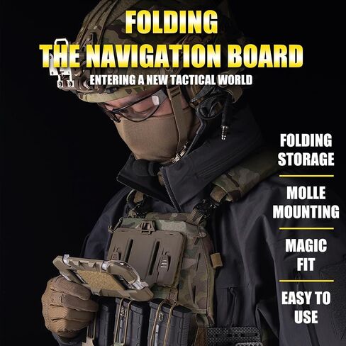 Tactical Plate Carrier Vest Attachments Universal Phone Chest Mount for Screen Size 4.7"-6.7" Molle Foldable Navigation Phone Holder Board in Kuwait